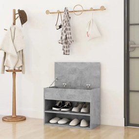 betonszürke szerelt fa cipőtároló pad 60 x 30 x 45 cm