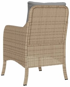 2 db vegyes bézs polyrattan kerti szék párnával