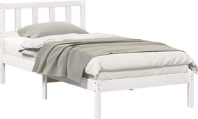 vidaXL Ágykeret fejtámlával Fehér 75 x 190 cm Tömör fenyőfa