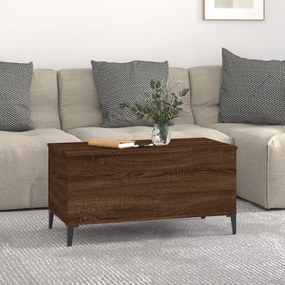 Barna tölgyszínű szerelt fa dohányzóasztal 90x44,5x45 cm