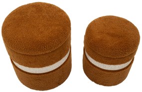 Teddy puff készlet – 2 db, barna – Retro