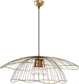 Mantar 6503-3-XL arany fém 3 izzós függőlámpa, Ø70 cm