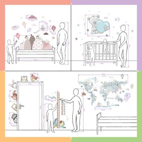 INSPIO Falmatrica - Szürke maci kék és szürke csillagokkal