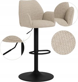 Kényelmes Bézs Forgó Bárszék, állítható lábtartóval