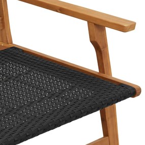 Kerti pad Fekete 122x76x73,5 cm Tömör akácfából