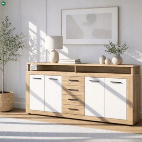 BLAGO komód 190 cm – artisan tölgy/fehér