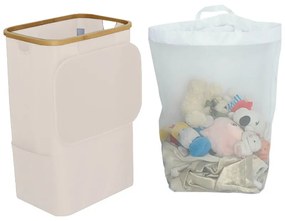 Szennyeskosár 100L bézs 44x33x67 cm