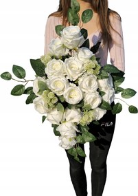 Prémium Fehér Rózsák (10 cm) Művirág Sírkő Temető