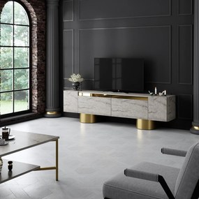 TV szekrény Bohem - Travertine, Gold