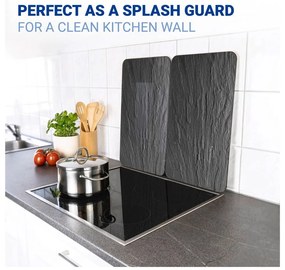 Edzett üveg tűzhely fedőlap szett 2 db-os 30x52 cm Slates – Wenko