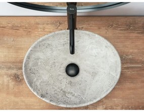 REA-U0165 - Pult fölé szerelhető mosdó SOFIA 34,5x41 cm kerámia/világos kő