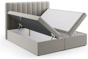 Szürke boxspring ágy tárolóhellyel 180x200 cm Gina – Milo Casa