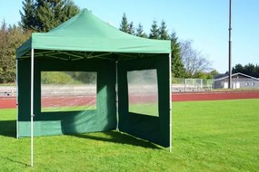 GARTHEN Összecsukható kerti sátor 3 x 3 m zöld+4 db oldalfal