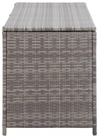 szürke polyrattan kerti tárolóláda 120 x 50 x 60 cm