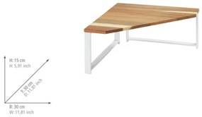 WENKO 53026100 - LOUISA polc 30 x 30 cm, fehér/barna