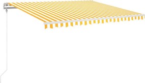vidaXL sárga és fehér automata napellenző 400 x 350 cm