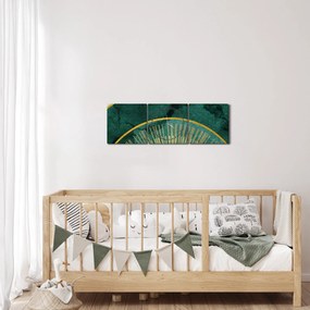 Kép - Arany textúrájú formák (órával) (90x30 cm)