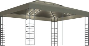 vidaXL tópszínű pavilon LED fényfüzérrel 3 x 4 m
