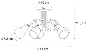 Klasszikus mennyezeti lámpa arany opál üveggel 5-lámpás - Inez