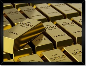 Poszterek keretben 40x30 Arany rúd arany 1000g