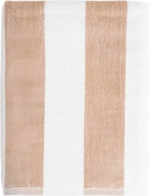 Levendula törölköző fehér-bézs csíkos 100x150 cm Homla