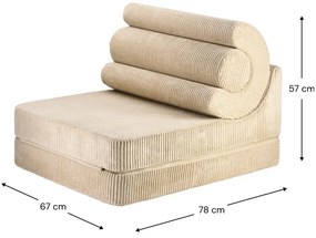 Világosbarna kordbársony gyerek fotel Flipster – Wigiwama