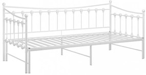 Fehér fém kihúzható kanapéágy-keret 90 x 200 cm