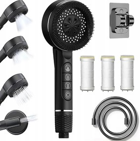 Zuhanyszett 4 Vízsugár Abs+szilikon Szerelés Szerszám Nélkül