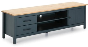 Sötétkék borovi fenyő TV-állvány 158x47 cm Miranda – Marckeric