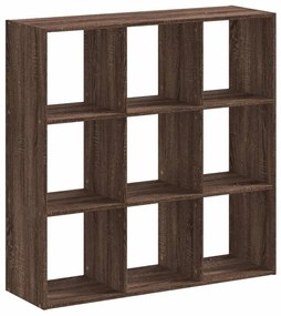 barna tölgy színű szerelt fa könyvespolc 102 x 32 x 102 cm