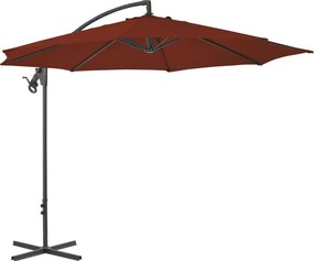 vidaXL terrakotta konzolos napernyő acélrúddal 300 cm