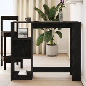 Bárasztal Polccal Fekete Tölgy 102,5x46x103,5 cm Műgyanta