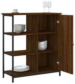 barna tölgy színű szerelt fa tálalószekrény 70 x 30 x 80 cm
