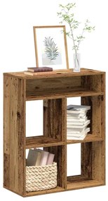 könyvszekrény antik fa 66x31x80 cm szerelt fa
