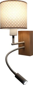 BRILAGI - LED Flex. lámpa BOBO WOOD 1xE27/25W/230V + LED/3W tölgy/fehér/bézs/pöttyös