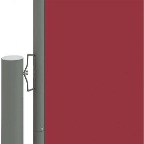 piros behúzható oldalsó napellenző 220 x 1200 cm