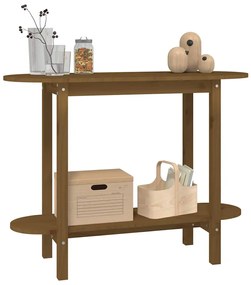 Mézbarna tömör fenyőfa tálalóasztal 110x40x80 cm