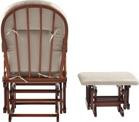 Hintaszék lábtartóval, dió/bézs, TALMAN