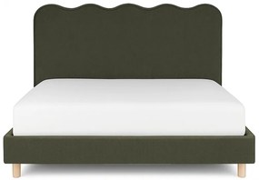 Kárpitozott Franciaágy Zöld Színben. 160x200 IZMIR