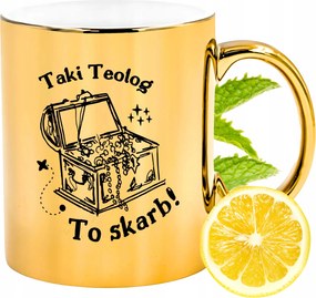 Prémium Arany Csillogó Bögre Teológusnak Ajándék Nyomtatott Fotó