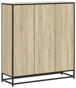sonoma tölgy szerelt fa és fém könyvszekrény 97,5x33x107,5 cm