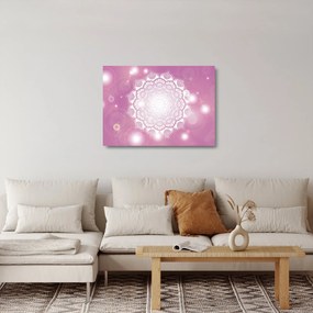 Egy mandala képe rózsaszín háttérrel (üvegen) (70x50 cm)
