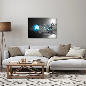 Sötétkék gömbök képe (üvegen) (70x50 cm)