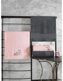Törölköző Szett (4 db) Hamam Setı Colorful - Antracit, Pink