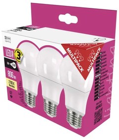 Classic Warm White 3 db LED izzó, A60, WW, 8,5W E27 - EMOS