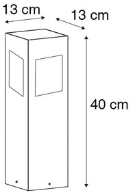 Kültéri állólámpa fekete 40 cm, dimmerrel és mozgásérzékelővel, napelemes - Charlotte