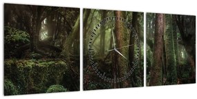 Kép - Titokzatos erdő (órával) (90x30 cm)