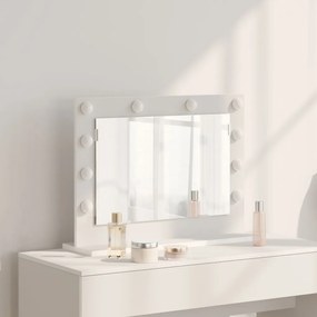 pipere tükör LED világítással Fehér 60x45x18 cm