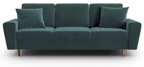 Petróleum színű bársony kinyitható tárolóhelyes kanapé 235 cm Kyoto – Cosmopolitan Design