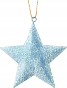 Fém havas csillag kék gömb 11cm